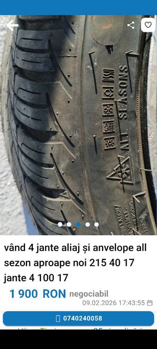 Vând 4roți aliaj 17x100