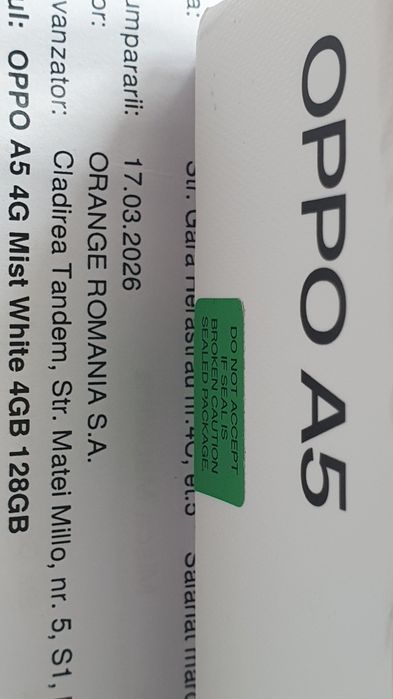 OPPO A5 4G 128GB 4GB DualSIM Gri Alb Mist White NOU NECODAT Garantie Transport Fan Curier OLX