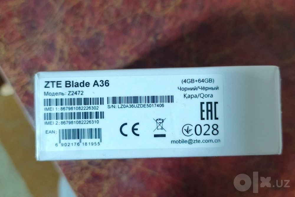 ZTE blade a36. Yangi karobkasi hali ochilmagan