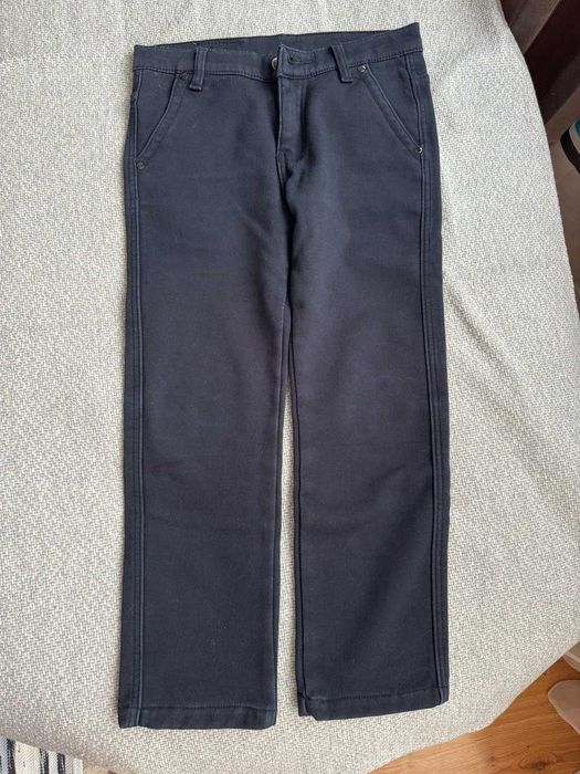 Утепленные классические джинсы на мальчика 8-9 лет