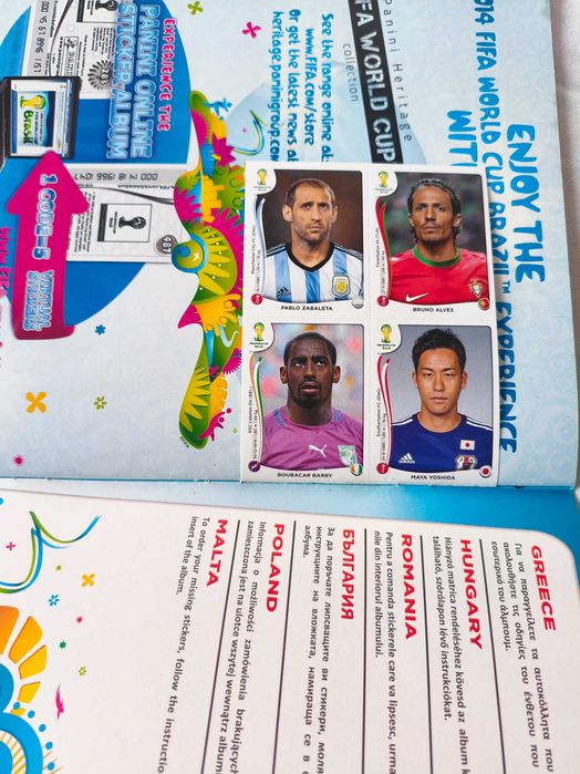 Album Panini GOL World Cup 2014 + Lot 12 stickere (inclusiv Euro 2008
