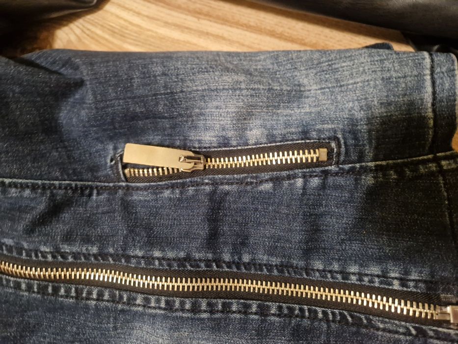 Дънково яке с кожени ръкави-м размер