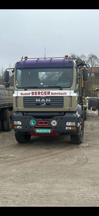 Man tga 6×4 autobasculanta cu macara HMF