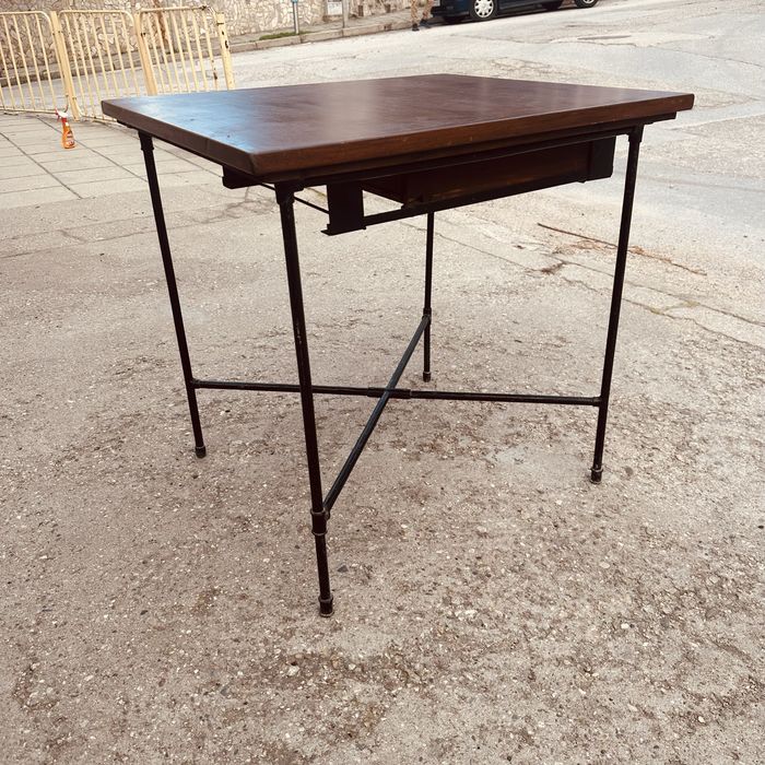 Италианска винтидж маса с чекмедже – Mid Century, метална конструкция