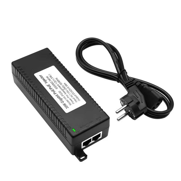 Injector Gigabit PoE+ Non-PoE→PoE+ 30W/15.4W cu cablu de alimentare plug & play – port unic