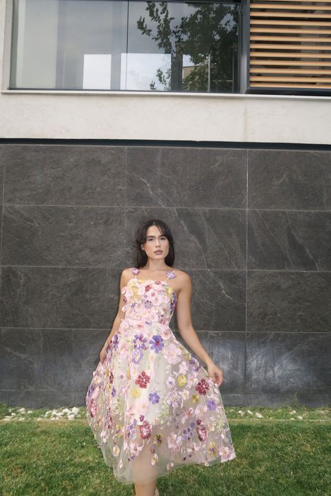 Fleur Halo миди рокля