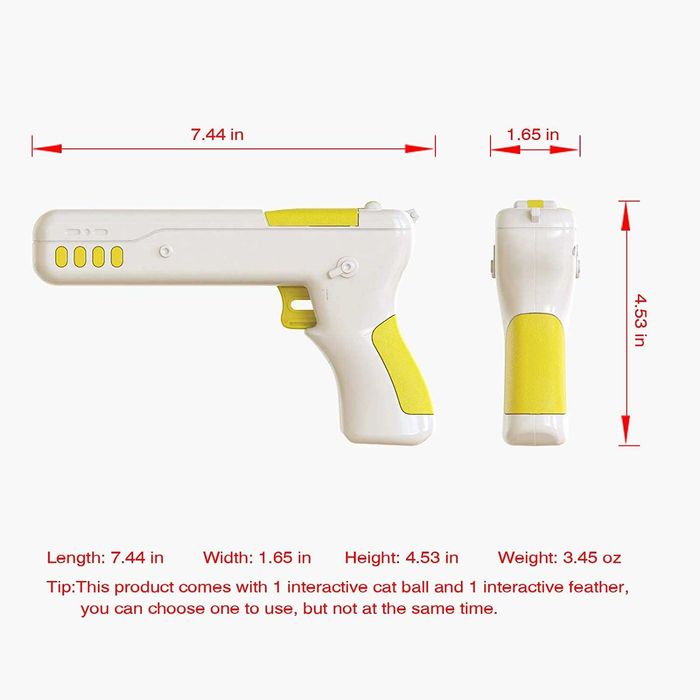Интерактивна игра за котки- пистоет с топка и перо Qingquan