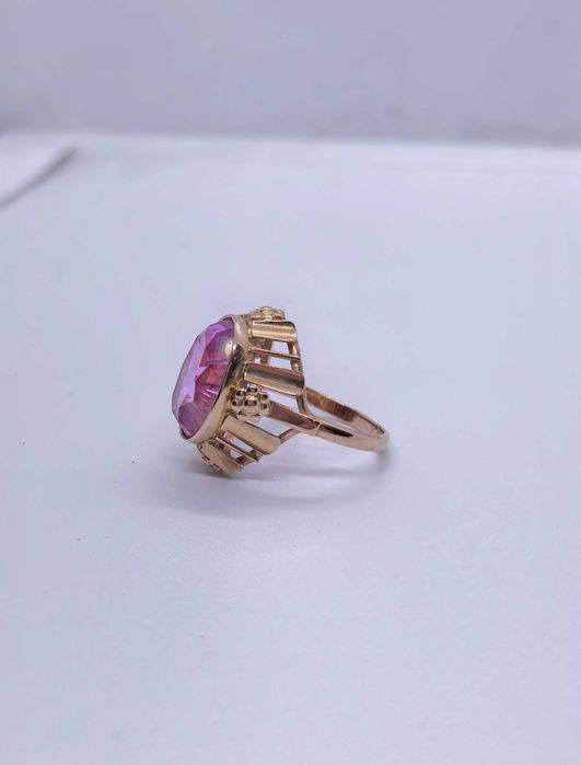 Кольцо красное золото