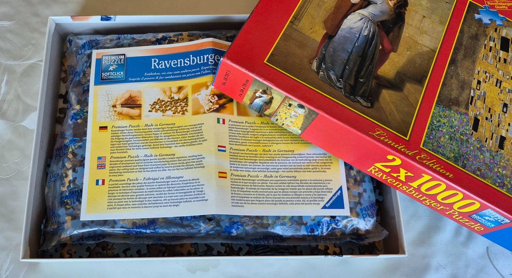 Puzzle Ravensburger Limited Edition 2x1000 - Klimt & Hayez, Sărutul
