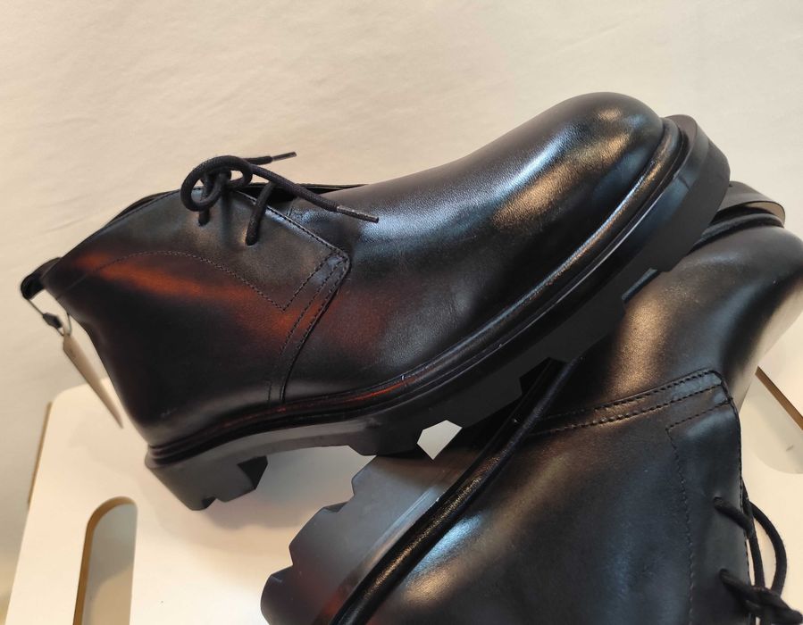 Ghete lace up 41 premium Massimo Dutti NOI piele naturala moale negru