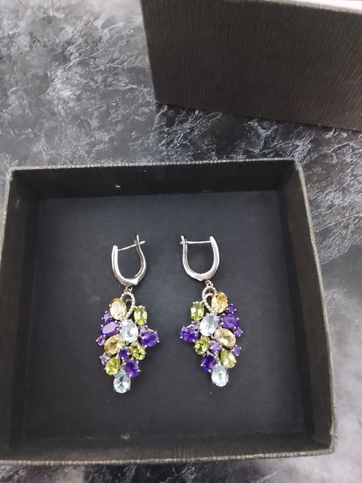 Сережки 925 камни