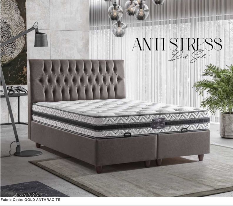 Тапицирана спалня Antistress Bed - Gold Anthracite