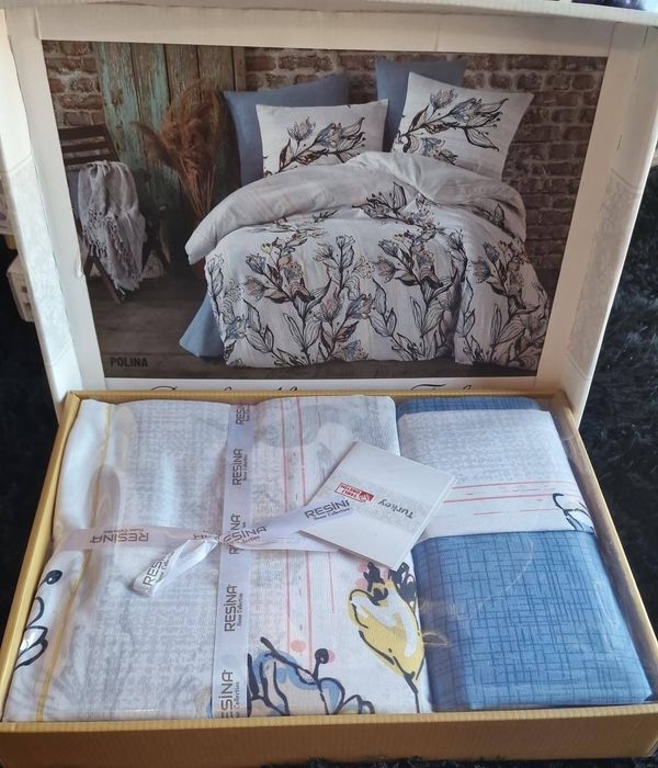 Lenjerie de pat ranforsate 100% din bumbac poplin 4 piese