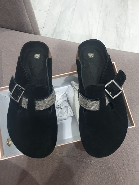 Мюли замшевые, биркин