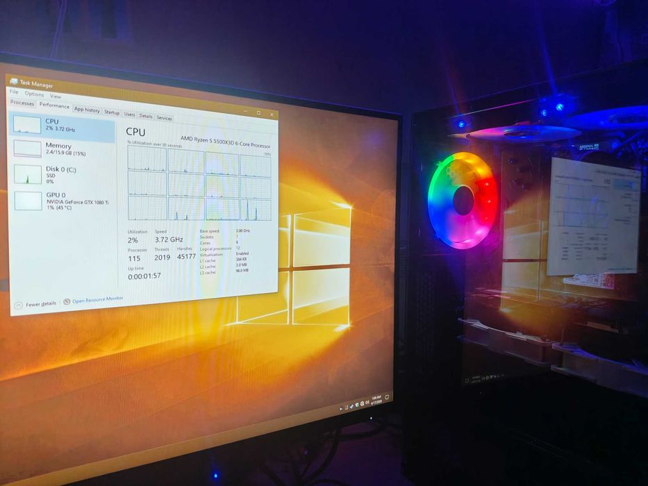 Ryzen 5500x3D, 16GB DDR4, GTX 1080 Ti, 700w пълно модулно + bonus механична клавиатура