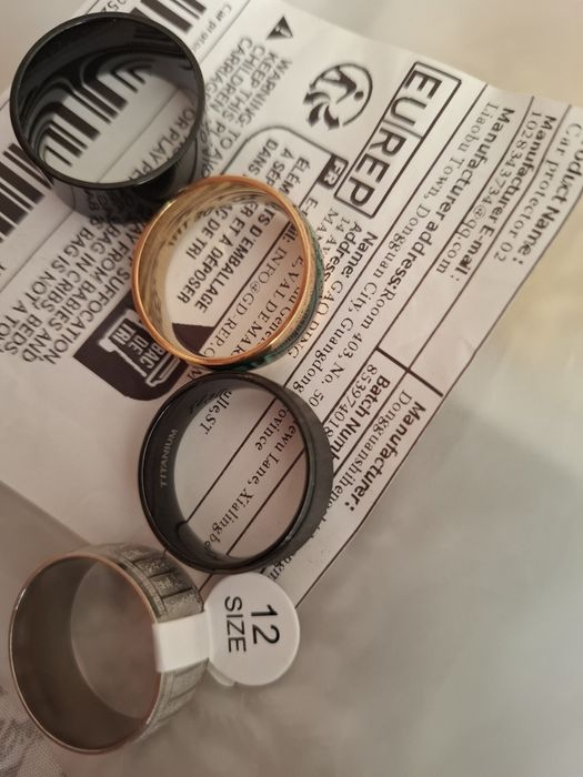 2 inele inox ,2 inele titan