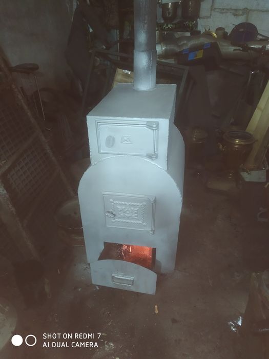 Печь буржуйка с теплообменником