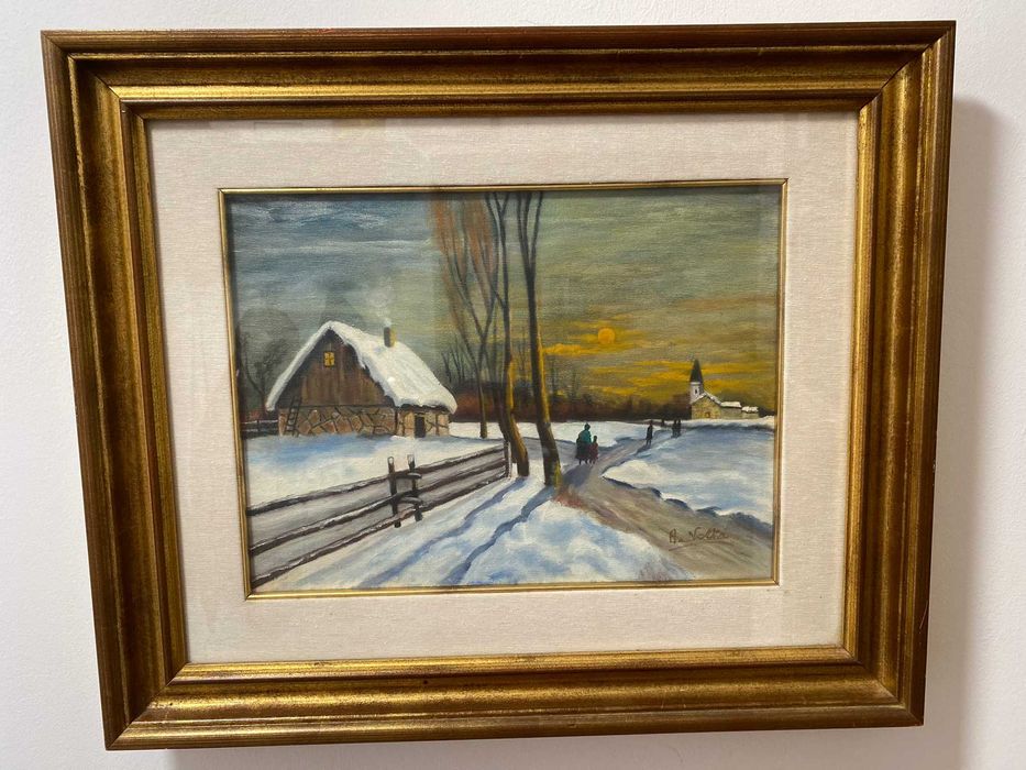 Tablou "La grande nevicata (Zapada mare)" - pictura pe panza