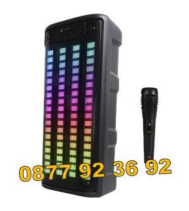 ДВОЙНА + МИКРОФОН, караоке колона, активна тонколона, модел: KTS-1806