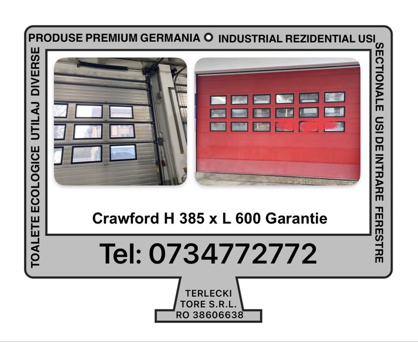 USA SECTIONALA INDUSTRIALA premium poarta hala garaj  H 385 x L 600