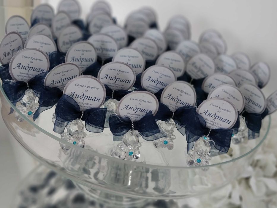 Подаръчета, подаръци за гости за кръщене, погача. Комплект за кръщене