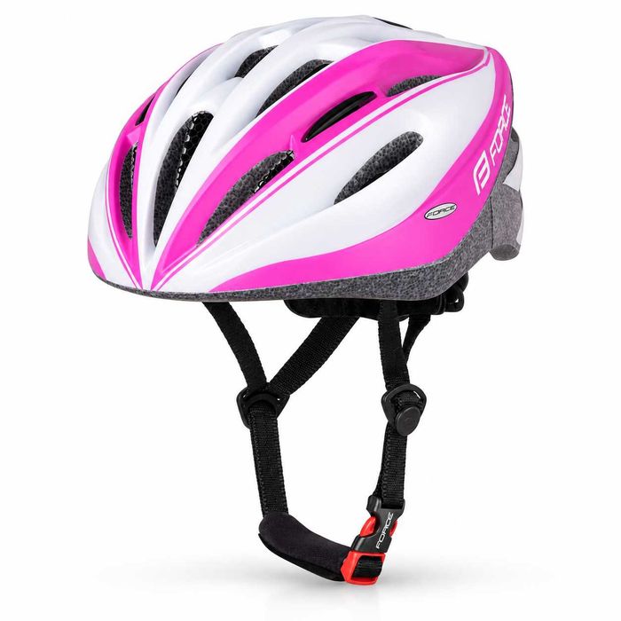 Велосипедна каска FORCE TERY, In-Mold, L/XL 58–63 см, Бяло-розова, CE Сертификат