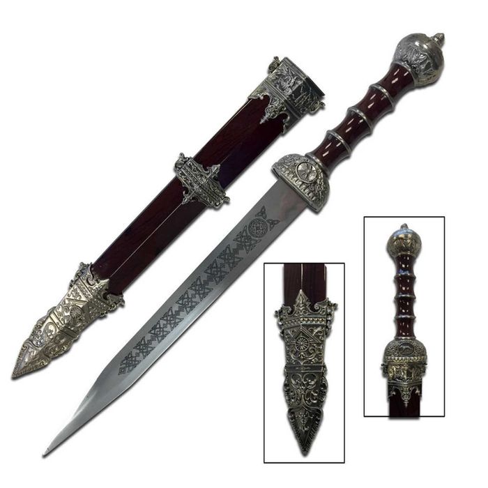 Gladius Гладиус Тежък Стоманен Римски Меч с ножница SPQR