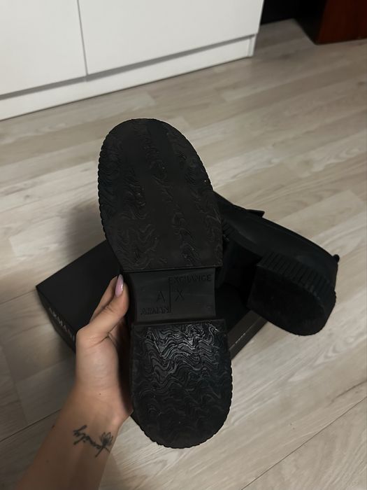 Mocasini negri Armani Exchange, 38