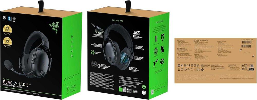 Razer BlackShark V3,Безжични слушалки,TriForce 50 мм драйвери,FPS