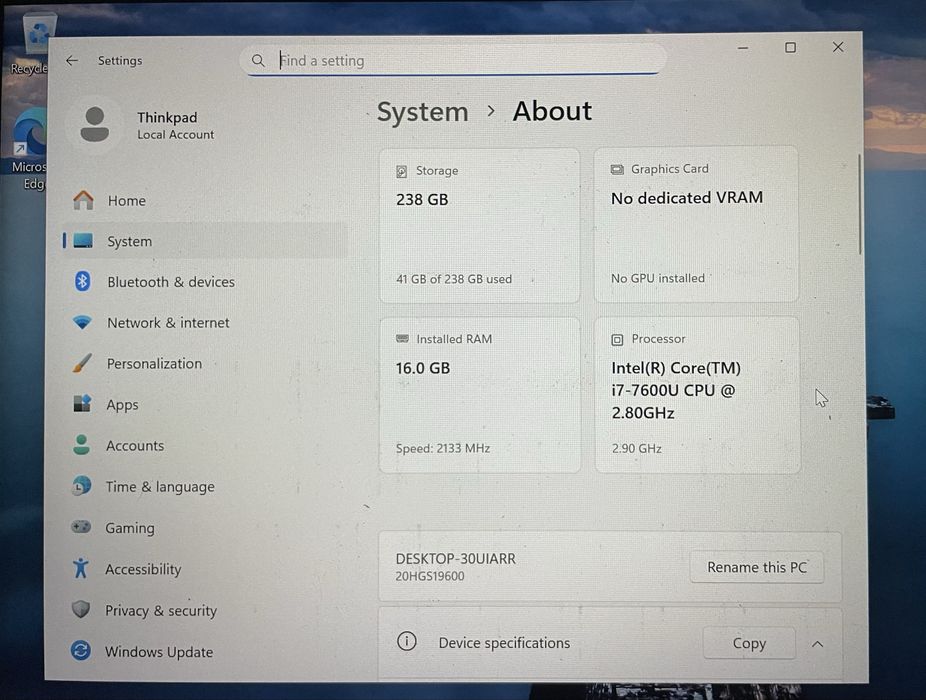 Laptop Notebook Lenovo Thinkpad T470s i7 16GB RAM