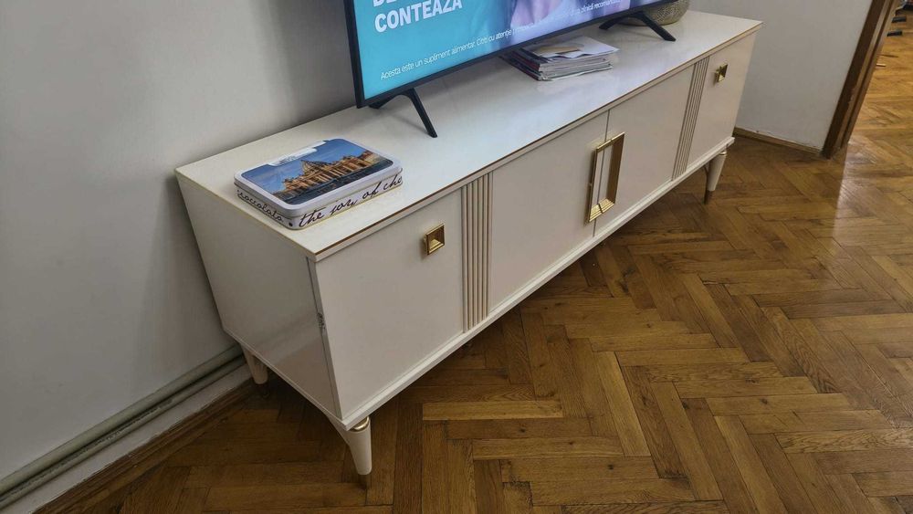 Comoda TV alb ivory Veyron Gold
