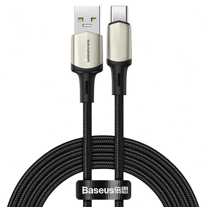 Cablu Baseus Cafule, USB/USB Type-C, VOOC, Quick Charge 5A, 2m, Verde