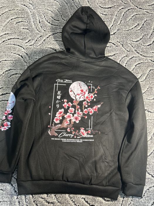 Hanorac negru cherry blossom