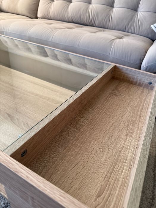 Холна маса Кори с отделения, цвят дъб сонома, Виденов