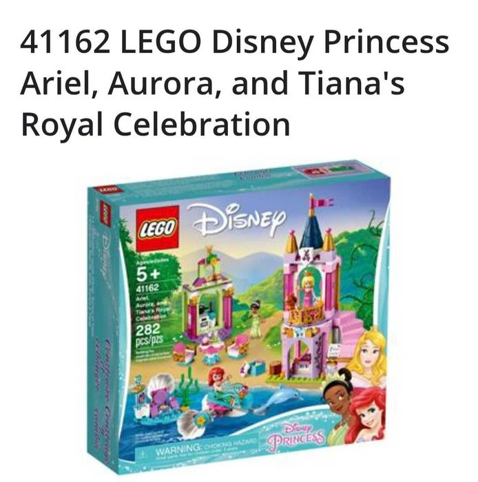 Set Lego Disney  cu printesele Aurora, Tiana si Ariel