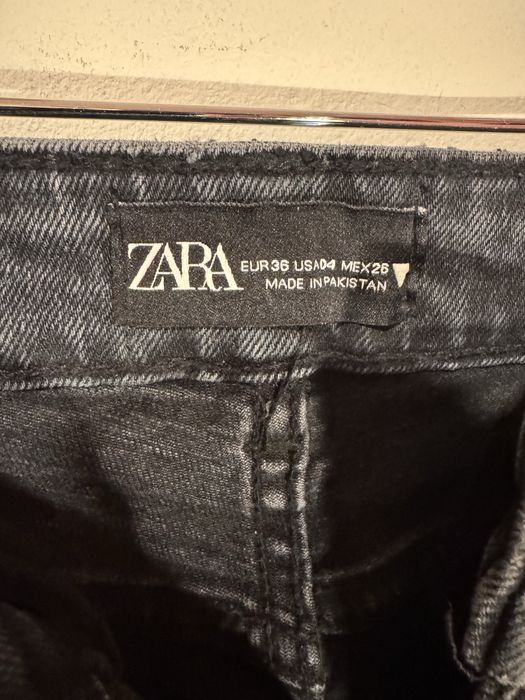 Blugi evazați, Zara bootcut dark blue cu tiv franjurat, S, bleumarin