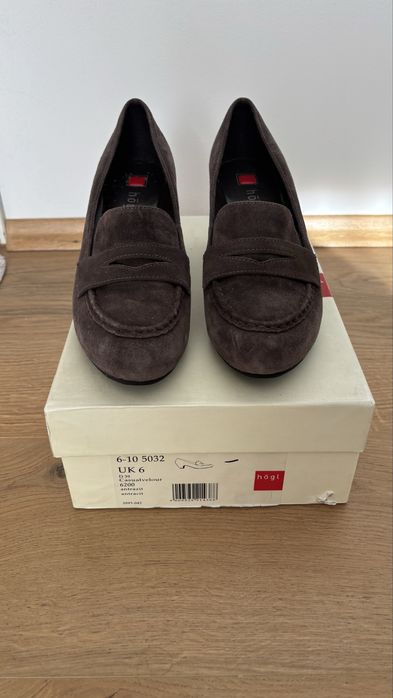 Велурени обувки HOGL EU39 цвят антрацит