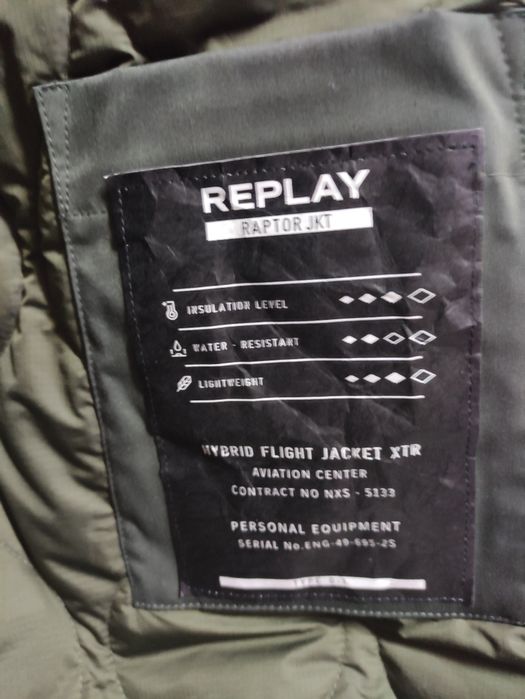 ОРИГИНАЛНА къса парка Replay L нова яке зелено водоустойчиво