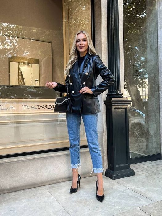 Пиджак из эко-кожи бренда ZARA