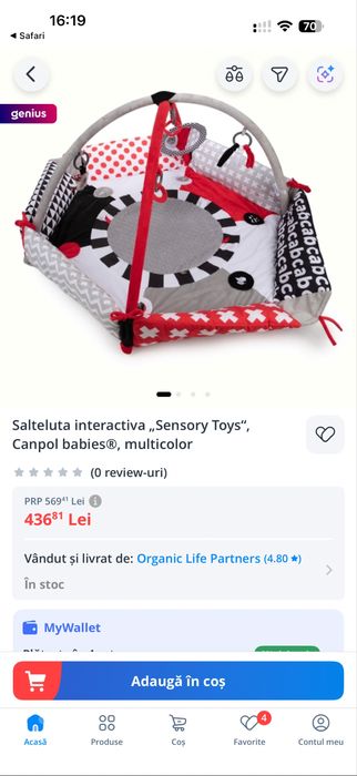 Salteluta interactiva „Sensory Toys“, Canpol Babies