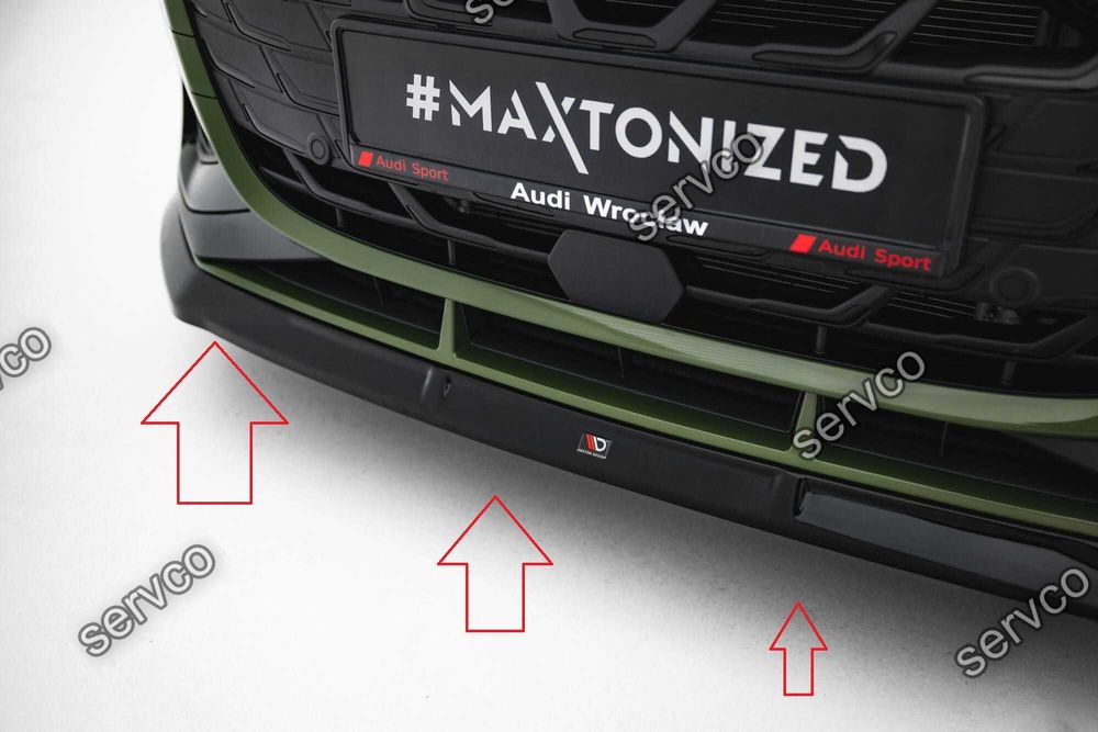 Prelungire splitter lip bara fata Audi A3 Sline S3 Sportback Sedan 8Y Facelift 2024- v34 - Maxton Design