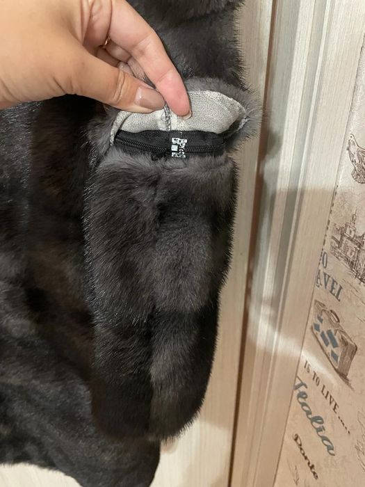 Норковая шуба серого цвета