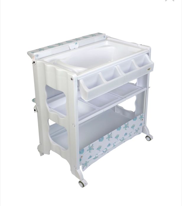 Masa Mappy Smart Turtles 2 in 1 pentru infasat bebelusi cu cadita inclusa + pătuț – super practic, stare foarte buna