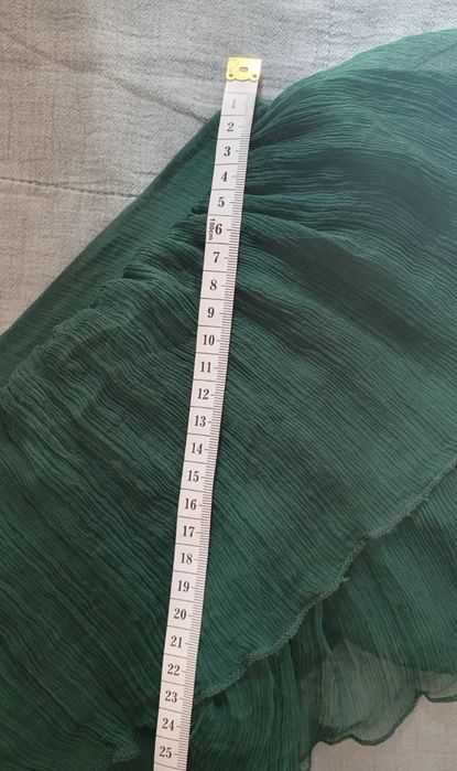 Rochie verde pin din mătase naturală
