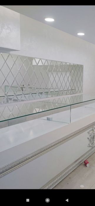 Ойна кесиш урнатиш Зеркила Ромбик Витрины полка тош ойна.