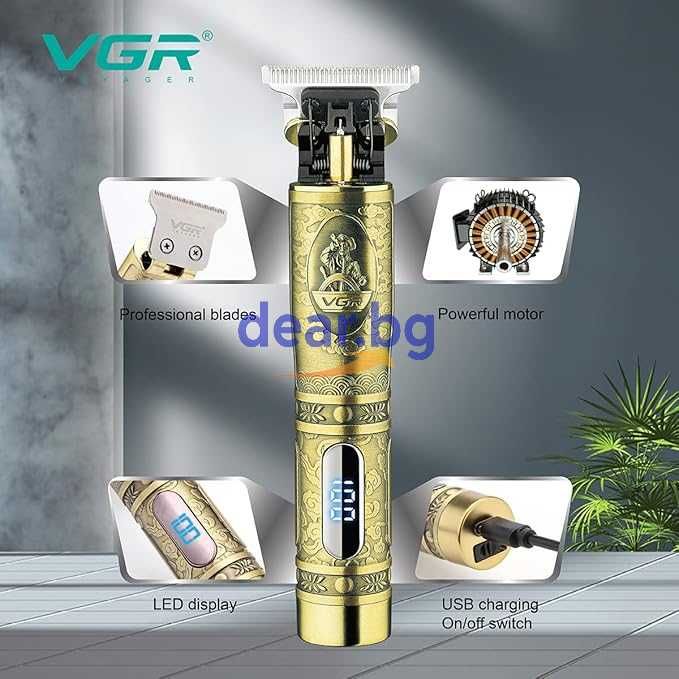 VGR 091 Професионален тример за коса и брада с дисплей
