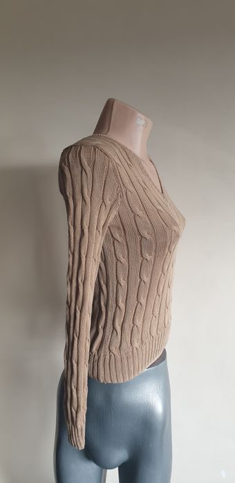 POLO Ralph Lauren Cable Pima Cotton  V - Neck XS НОВО ОРИГИНАЛ Пуловер