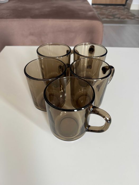 Set 5 cani sticla fume tip Luminarc