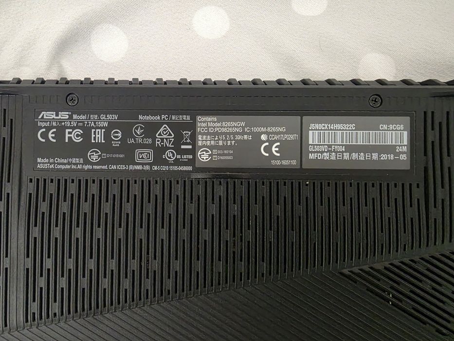 Asus laptop gaming i7 model gl503vd