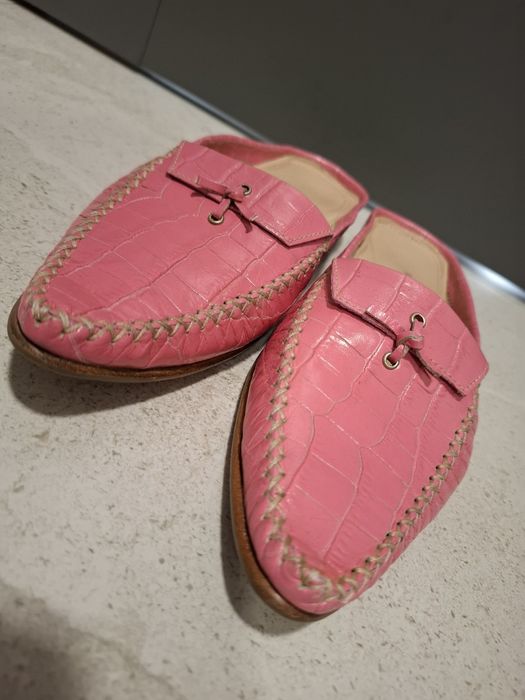 Saboți roz de piele Romolo Remo marimea 38